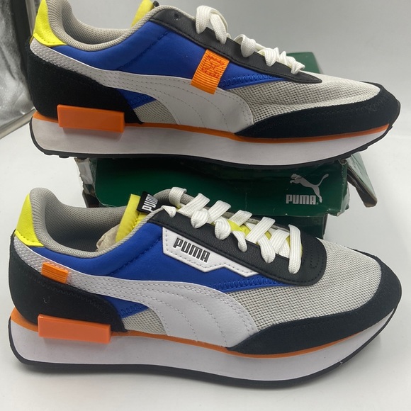 NEW Puma Sneakers Future Rider Splash,Jr Gray Violet-Victoria Blue - Picture 2 of 8